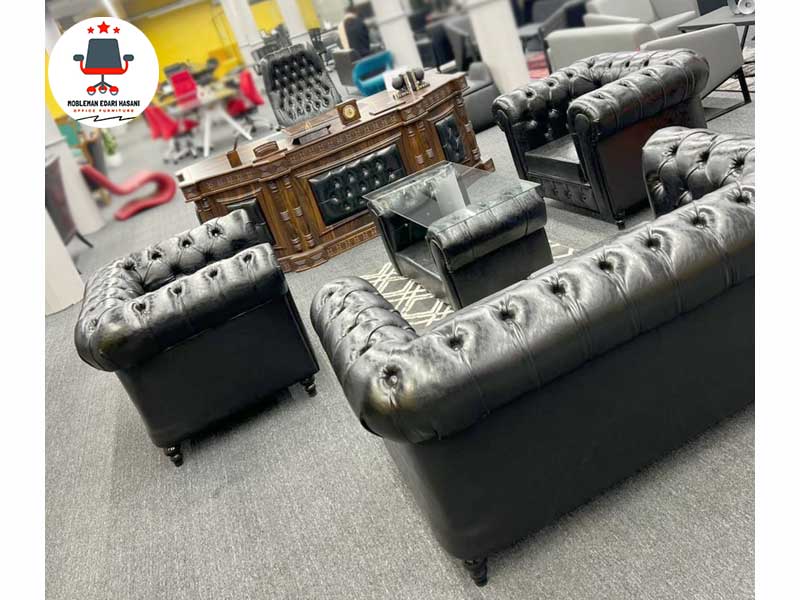 مبلمان اداری مدیریت مدل دامون چستر با طراحی الهام‌گرفته از سبک چستر